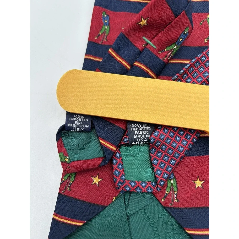 Tommy Hilfiger Mens Neckties‎ Golfer And Geo Dot 100% Silk Lot Of 2